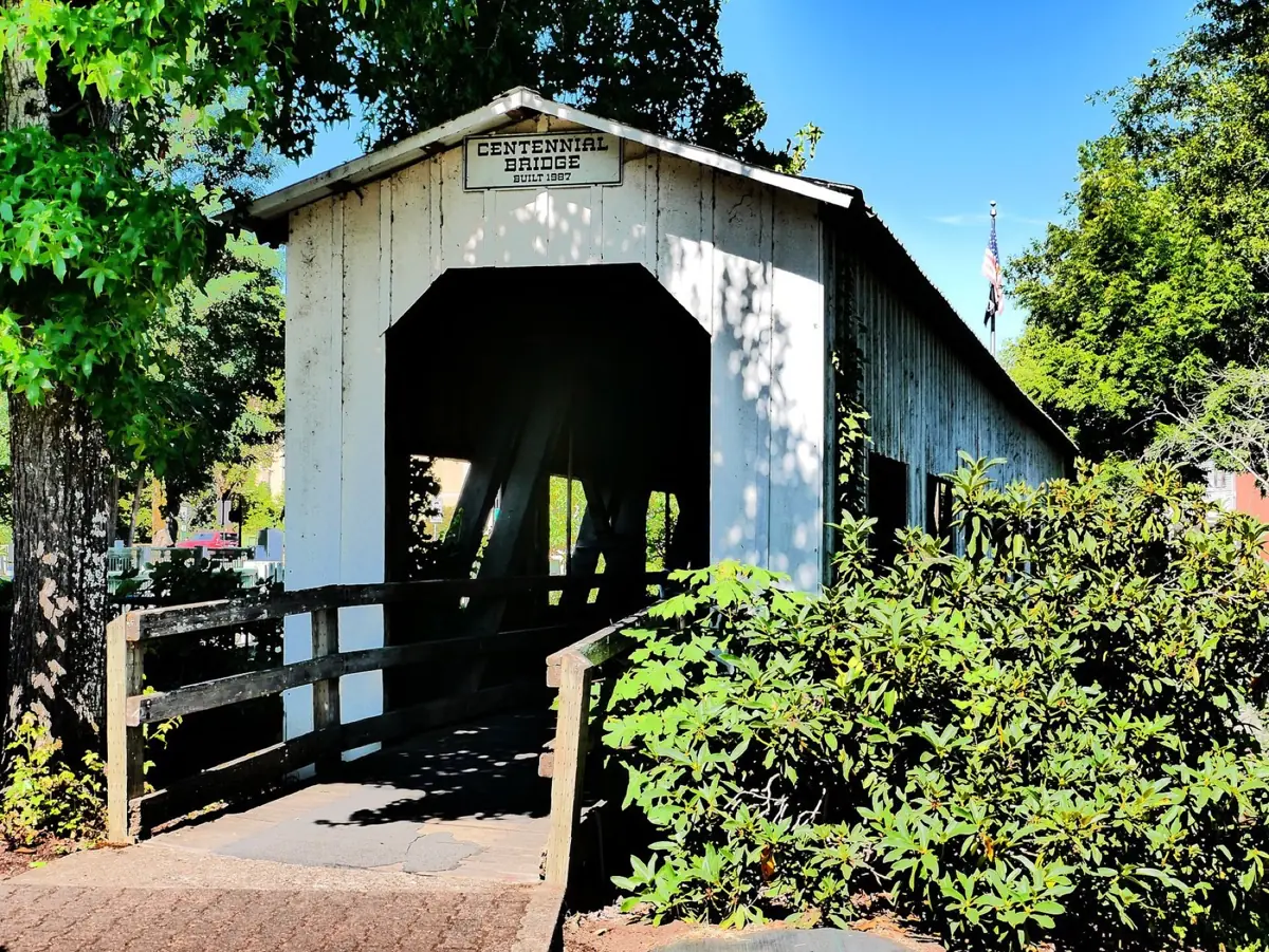 Centennial Covered Bridge in Cottage Grove, Oregon